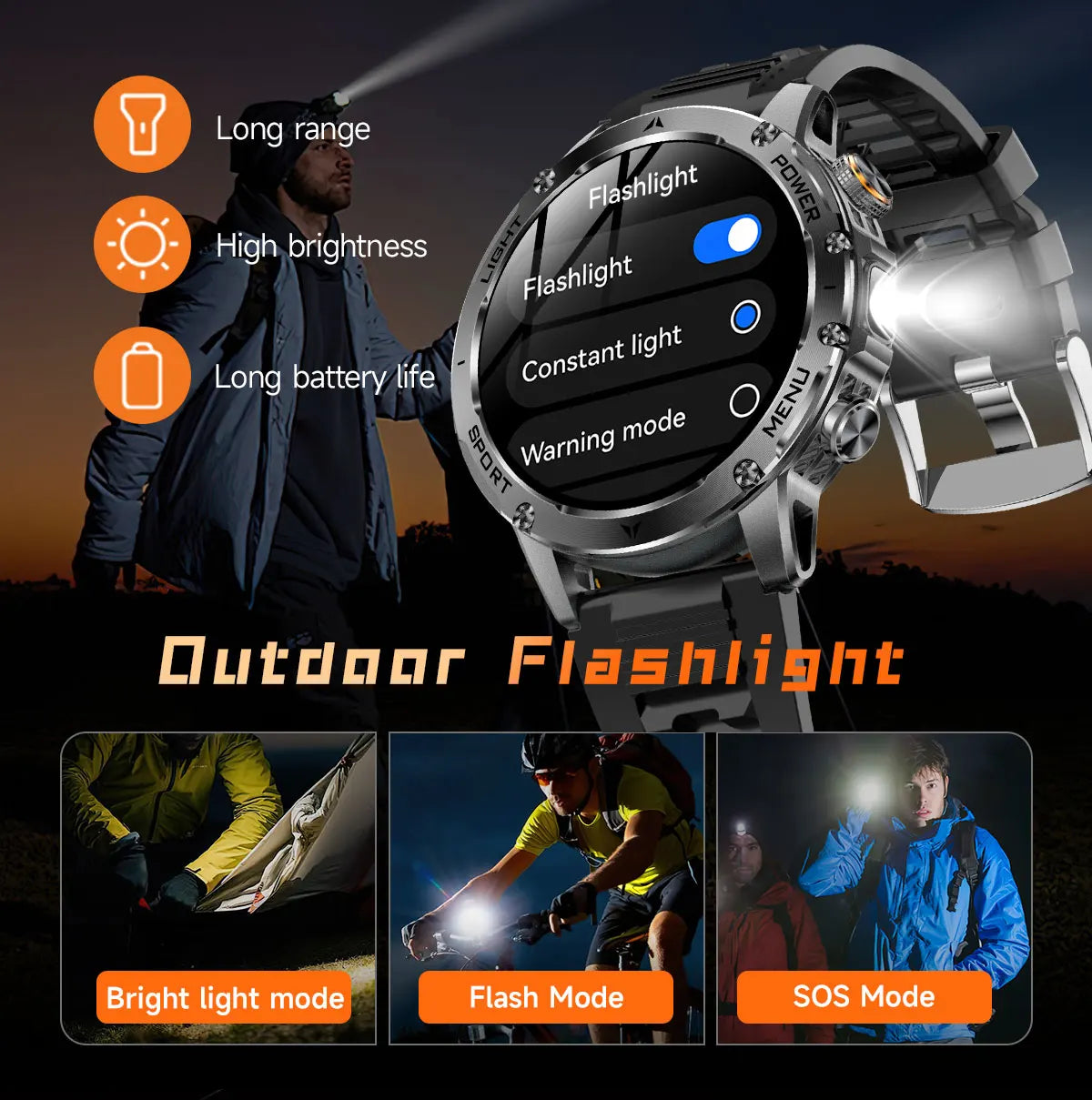 LIGE 2026 New Ultra Military Grade 1000mAh Battery Smart Watch For Men IP68 Waterproof Sports Fitness Bluetooth Call Smartwatch