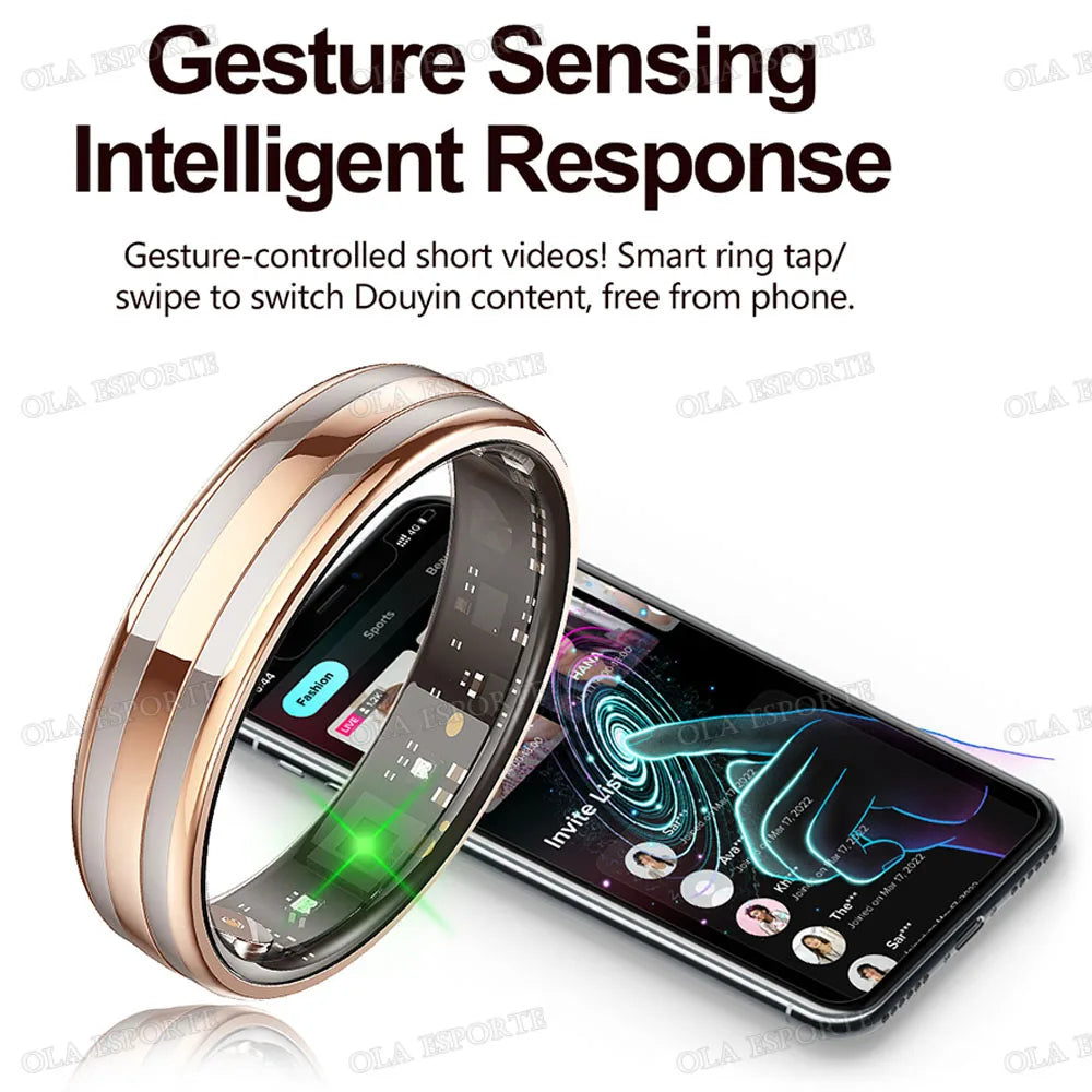 Men Women Smart Ring 5ATM Waterproof Pedometer Multi-function Ring Heart Rate Blood Pressure Monitor Health Smart Ring 2025 New