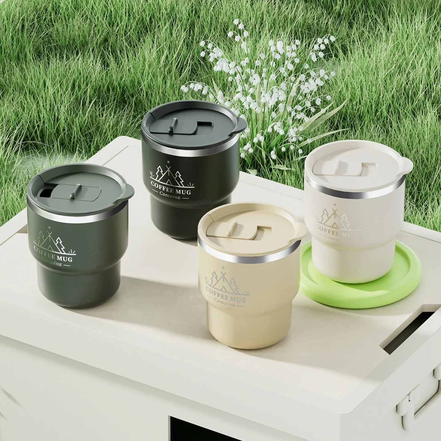 400ml 304 Stainless Steel Double Layer Thermal Cup, Insulated Water Mug for Office Milk Coffee, Student Portable Sealed Tumbler