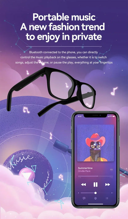 AI Smart Wireless Glasses Bluetooth Sunglasses Remote 8K Control Touch Photo Camera Recording Voice Assistant Translator