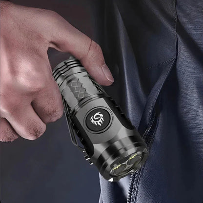 Type-C Rechargeable Waterproof Flashlight Adjustable Brightness Flash Light Super Bright Flashlight Powerful Handheld Flashlight