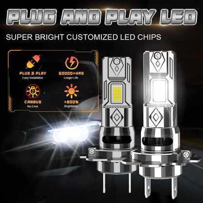 H7 Led CANBUS Headlight Bulbs 1500W Super Bright Wireless Turbo Fan Diode Lights for Car Ampoule LED H7 Automobile Fog Lamps