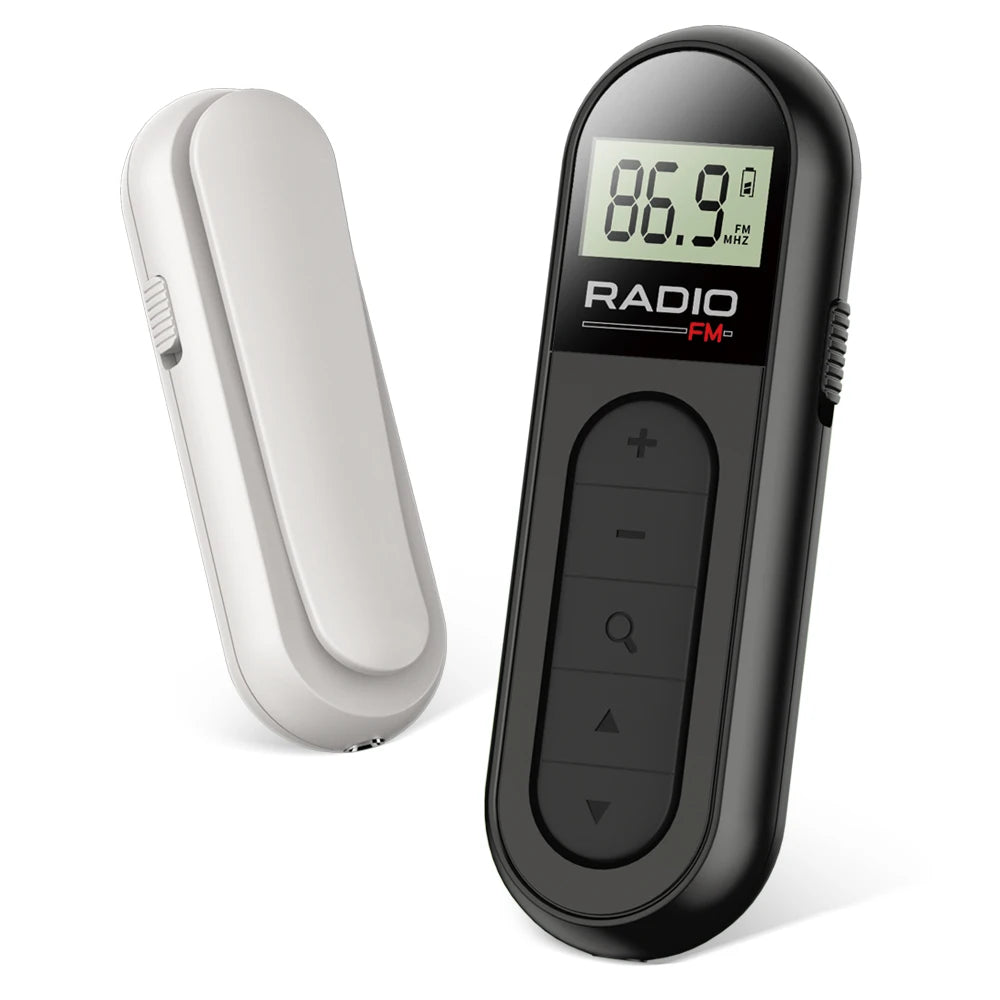 FM Portable Radio, Rechargeable Pocket Radio with Best Reception Digital Tuning, LCD Screen,Belt Clip, Stereo Sound Earphone Jac