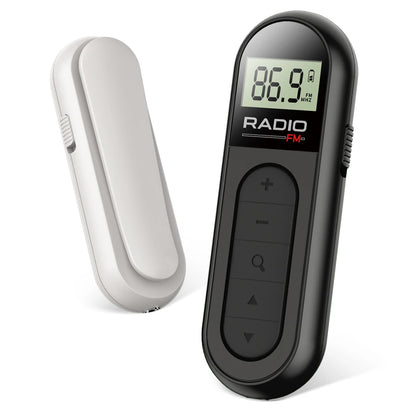 FM Portable Radio, Rechargeable Pocket Radio with Best Reception Digital Tuning, LCD Screen,Belt Clip, Stereo Sound Earphone Jac
