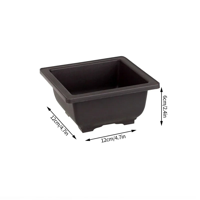 Rectangular Square Flowerpots Imitation Purple Clay Succulent Plants Pots Oval Pots Outdoor Garden Landscape Bonsai Pot Trays