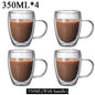 2-18PCS Double Wall High Borosilicate Glass Mug Heat Resistant Tea Milk Juice Coffee Water Cup Bar Drinkware Gift Creativity Set