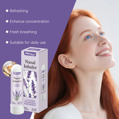 Lavender Chamomile Peppermint Nasal Inhaler Refreshing Breathing Support Sleep Aid Focus Boost Portable Daily Use