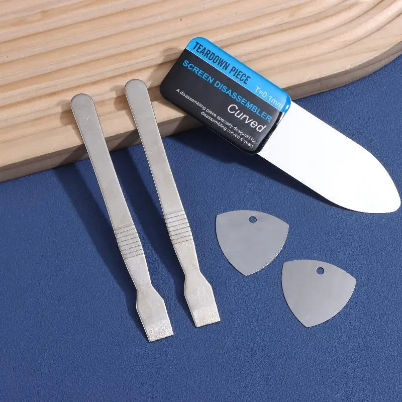 5 In 1 Professional Stainless Steel Curved Screen Pry Tools For Phone Tablet Laptop Repair Metal Spudger Disassembly Kit