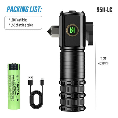 High Quality 3*SST20 LED Flashlight 18350 Super Bright Torch Rechargeable USB Light Waterproof with CAP CLIP for Hiking Camping