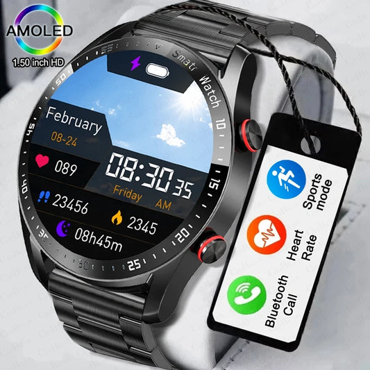 2026 NEW 1.5 inch Smart Watch Men Bluetooth Call Heart Rate ECG Health Fitness Sports Watch Waterproof Business Man Smartwatch