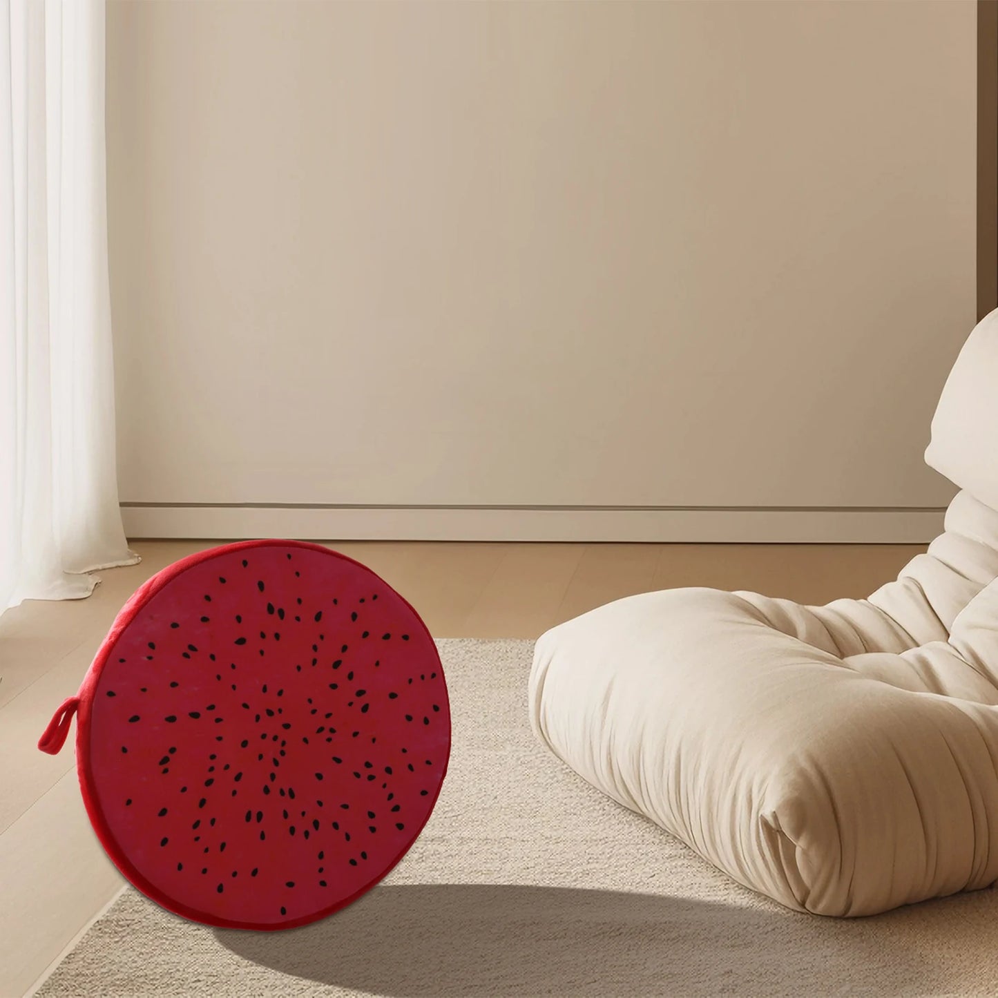 Cartoon Fruits Print Round Bar Chair Cushion Cover Anti-Slip Seat Cushion Slipcover Soft Stool Cushion Covers For Living Dining