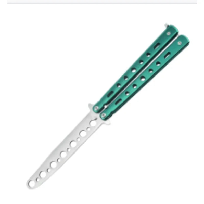 Martial Arts Practice Knife Portable Steel Metal Folding Butterfly Knife for Practicing Flipping Tricks