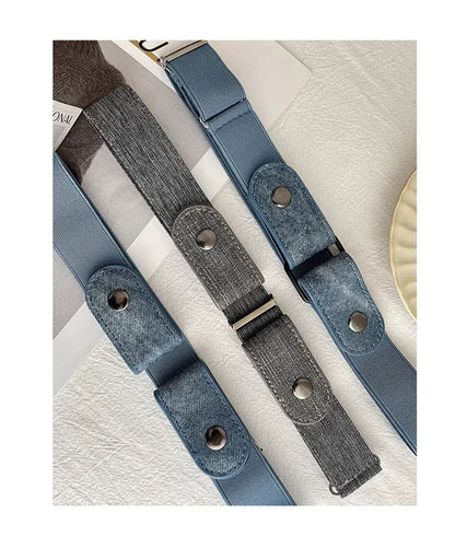 Elastic Adjustable Invisible Waist Belt Canvas Buckle-free Belt For Women Men No Buckle Easy Wear For Jeans Pants Dress