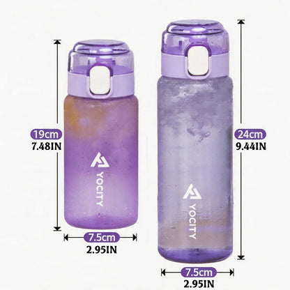 18.6/25.36oz Sports Water Bottle with Time Marker Portable Leak-Proof Tritan Cup for Outdoor Activities Fitness Hydration Bottle