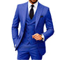 Slim Fit 3-Piece Men's Suit Set for Office Formal Business Wedding Groom Tuxedos Jacket Vest Pants Casual Male Men Clothing