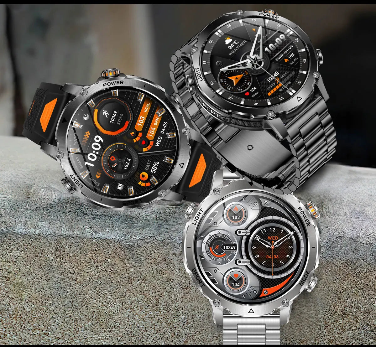 2026 Nowy Wojskowy CZOŁG Smartwatch Połączenia Bluetooth Wodoodporność 10ATM Bateria 1400mAh Monitorowanie Tętna Zegarek Sportowy Outdoor Męski