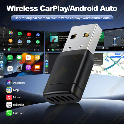 2IN1 Mini NEW Wireless CarPlay Android Auto Adapter Wired to Wireless Car Ai Box For Audi Toyota VW Peugeot MG Ford USB Dongle