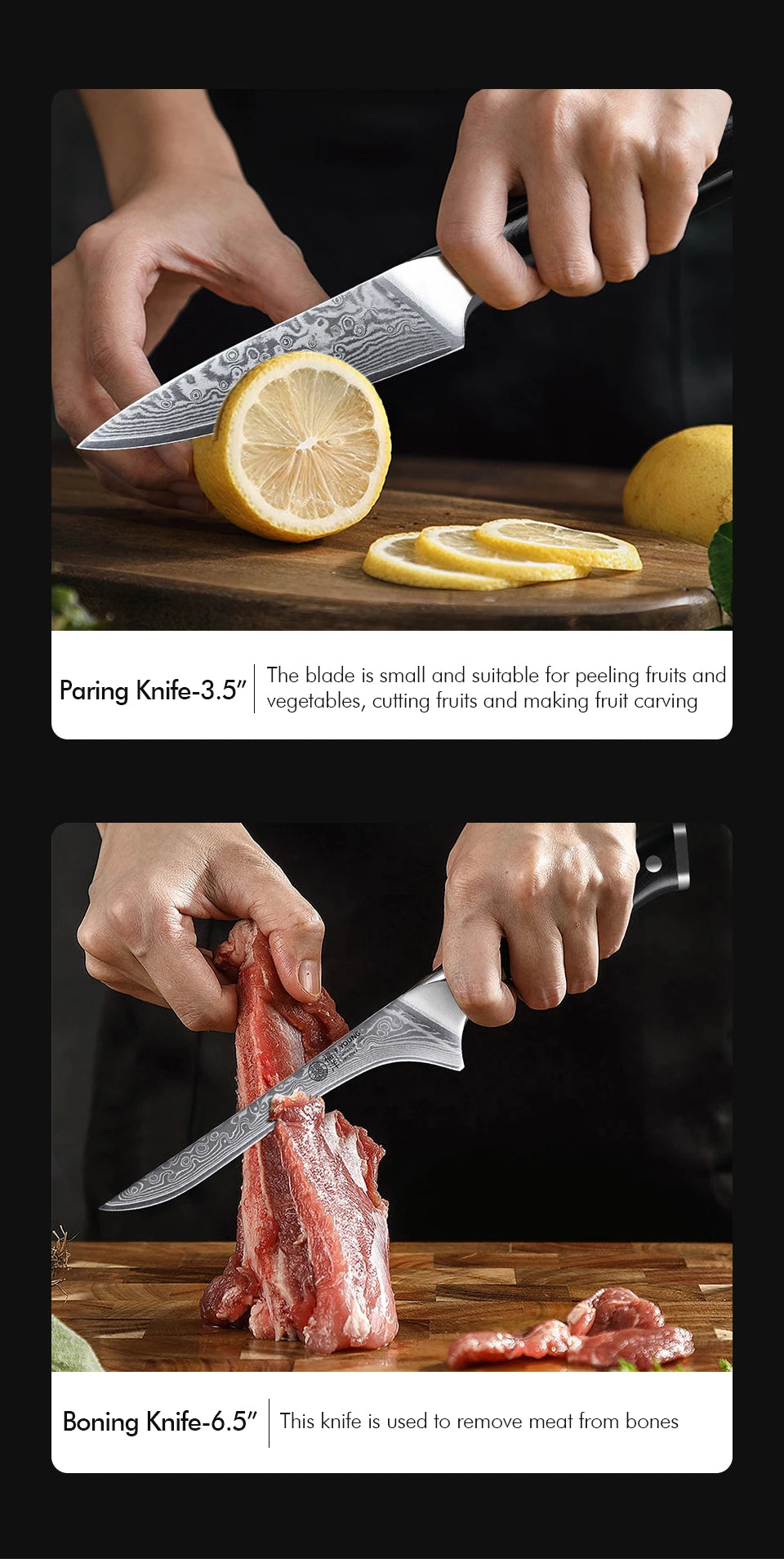 F.YOUNG Professional Kitchen Knives Damascus Steel Japanese Chef Knife Slicer Sashimi Utility Fruit Cooking Kitchenware Utensils
