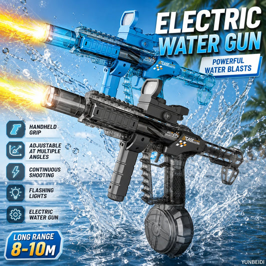 Electric Water Gun with LED Light Large-capacity Long-range Shooting Water Gun Summer Outdoor Game Toy Children's Adults' Gift