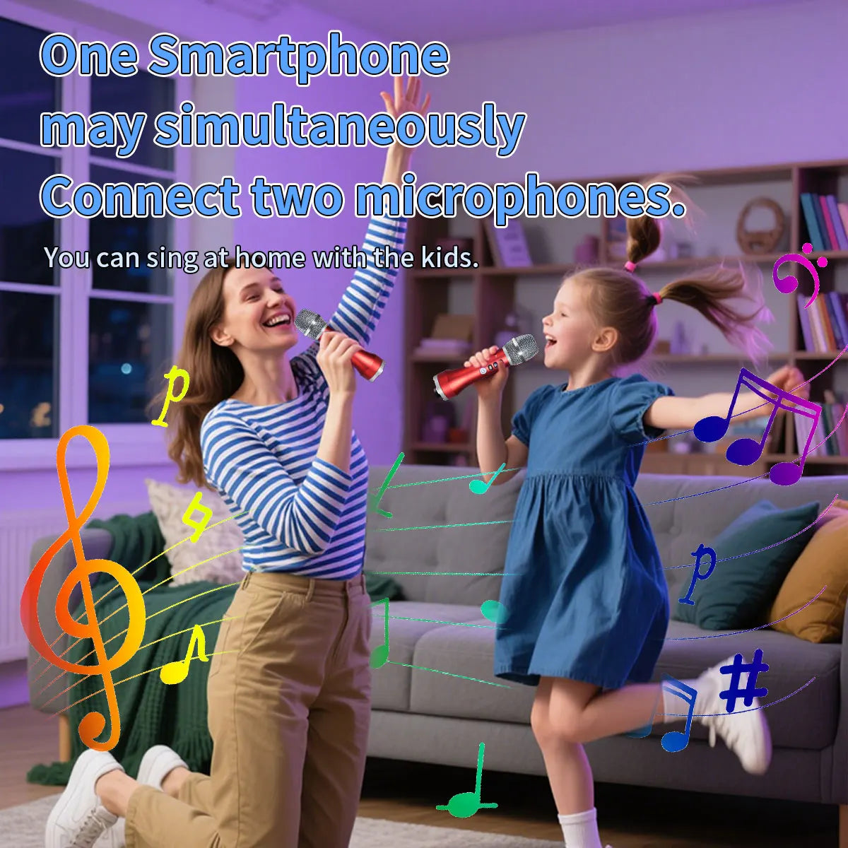 20W/Pc Bluetooth Speaker 1Pc of TWS Portable Karaoke Microphone For Kids & Adults Gift Wireless 10H Battery Handheld AUX Mic