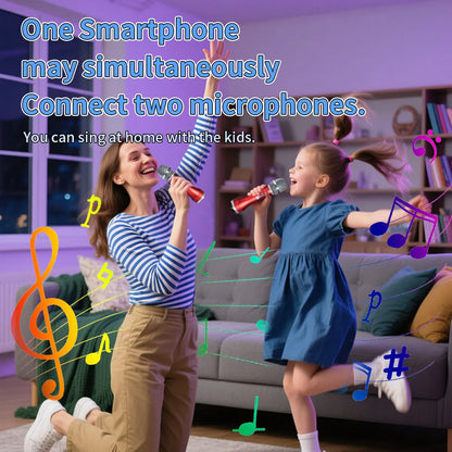 20W/Pc Bluetooth Speaker 1Pc of TWS Portable Karaoke Microphone For Kids & Adults Gift Wireless 10H Battery Handheld AUX Mic