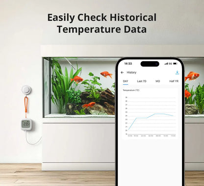 SONOFF SNZB-02LD Zigbee3.0 LCD Smart Thermometer with Probe IP65 Waterproof for Fridge Pool Fish tank Wine Cellar via ZBBridge-P
