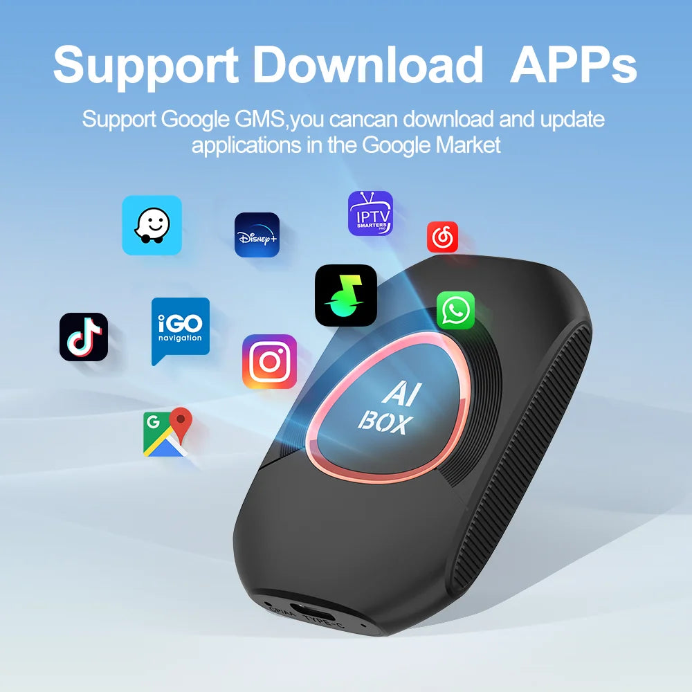 2026 Kowankit Android 15 3 in 1 Wireless CarPlay Smart AI Box Android Auto Adapter Plug Play Car TV Box Support YouTube Netflix