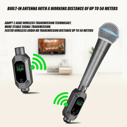 FUHAM SO-88 Wireless Microphone Converter XLR Transmitter and Receiver Microphone for Wired to Wireless Dynamic Microphones