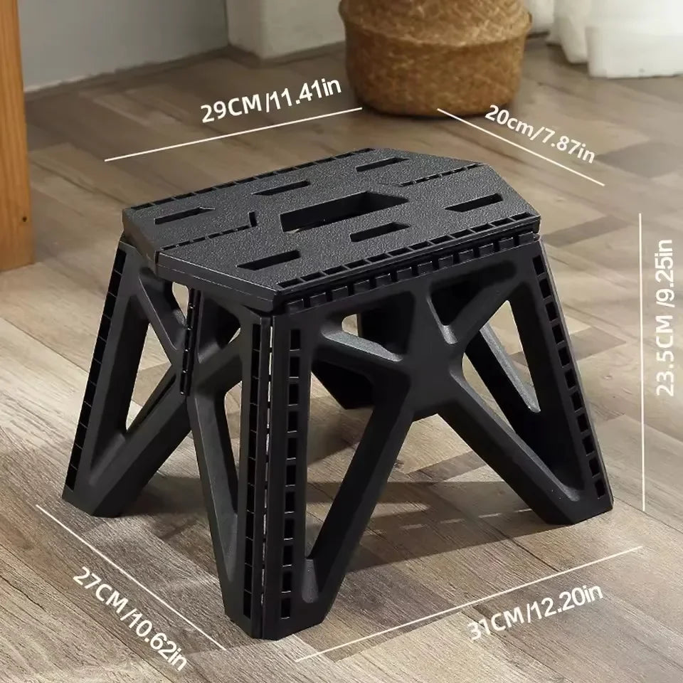 1Pc Portable Folding Camping Stool, Lightweight Foldable Seat for Hiking Beach Fishing Outdoor Use