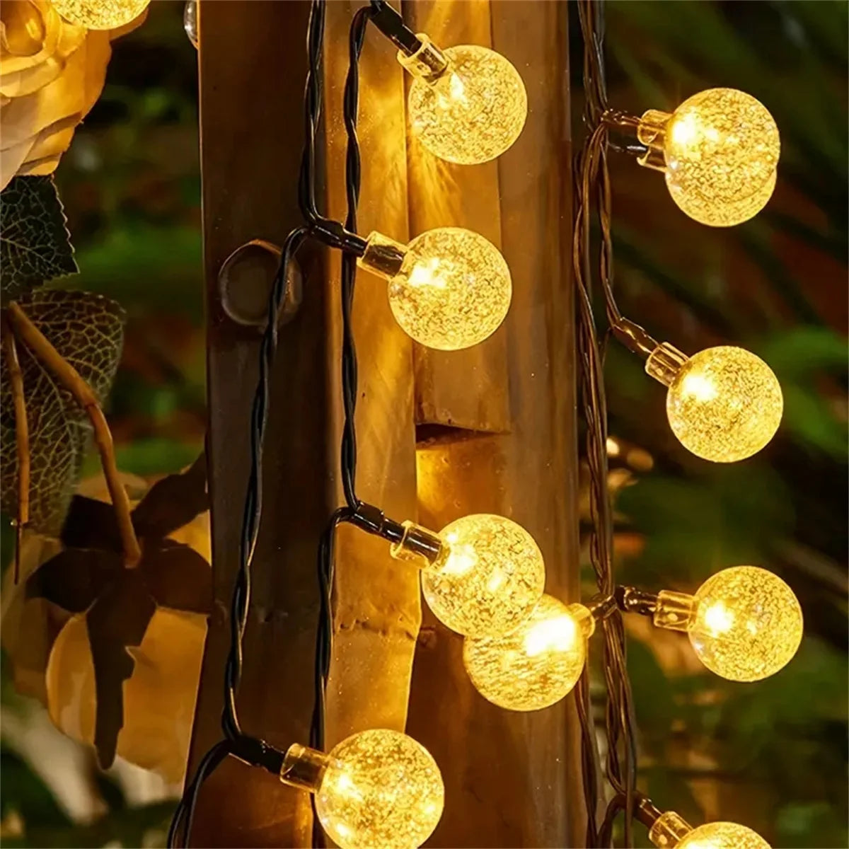 5/6.5/12M Solar Bubble Ball String Light Outdoor Lighting Waterproof 8 Functions Halloween Christmas Holiday Decorative Lamp