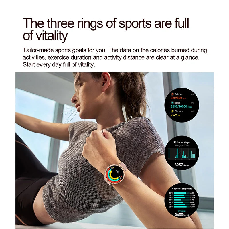 LIGE 2025 Smart Watch Women Full Circle Touch Screen Bluetooth Call Men Smartwatch Waterproof Sport Activity Fitness Watch Women