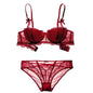 French Lace Half-Cup Bra Ultra-Thin Compact Small Bras  Kawaii Lingerie Sexy Push Up Japanese Style Minimalist Design for Women