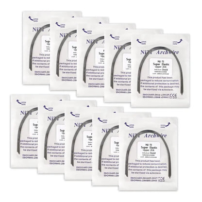 100Pcs/10Packs Dental Orthodontic Ovoid Form Archwires Niti Super Elastic Round Rectangular Wire 012/014/016/018/16X16/16X22