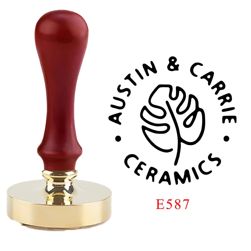 Logo Customize Clay Seal Set -22/25/30/35/40/50mm Customizable Pottery Design Craft Tool for Pottery Ceramic Custom Letter Stamp