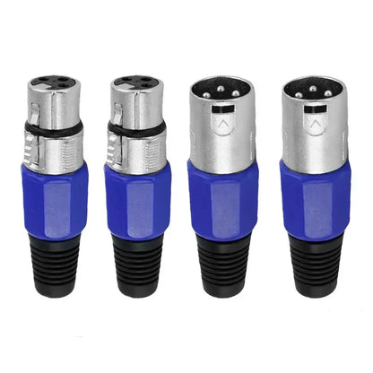 2/5/8/12PCS 3Pin XLR Male Female Speaker Connector Wiring Line Plug Blue 3-Core Audio Microphone Connector