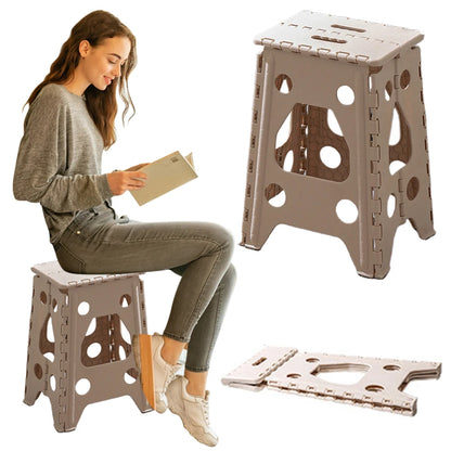 Portable Foldable Stool Outdoor Indoor Dining Table Chair 18 Inch Folding Step Stool 400 LBS Capacity Collapsible Plastic Stools