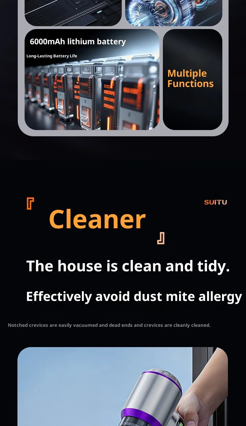 Car Vacuum Cleaner High Power Portable Handheld Wireless Brushless Motor Cleaning Machine Powerful Air Duster for Home Appliance