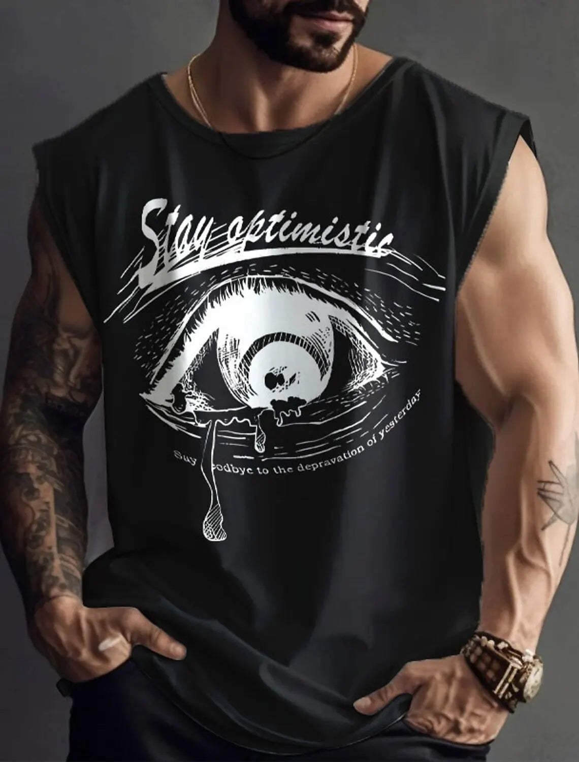 Sports Vest Mens Loose Summer Trendy Fitness Sleeveless Bottom Shirt Retro Oversized Round Neck Short Sleeve T Shirt 2Xs-6Xl
