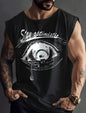 Sports Vest Mens Loose Summer Trendy Fitness Sleeveless Bottom Shirt Retro Oversized Round Neck Short Sleeve T Shirt 2Xs-6Xl