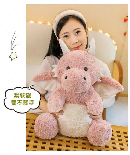 22-60CM Cute Pterodactyl Flying Dragon Doll Dinosaur with Wings Plush Toy Bed Pillow Sleeping Companion Soothing Gift for Kid