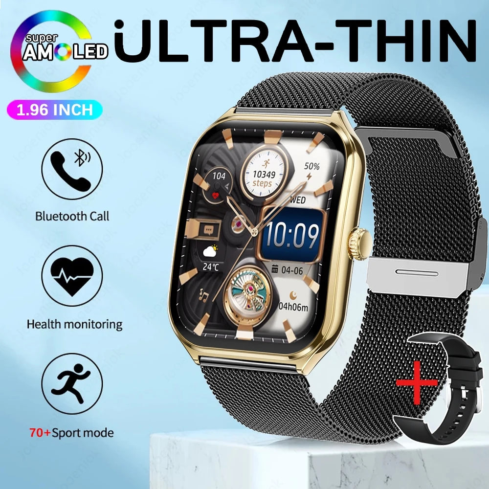 2026 New Ultra-thin Durable Women Smart Watch 1.96" Amoled Screen Sport Health Fitness Wireless Bluetooth Call Smartwatch