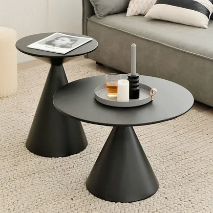 Round Light Luxury Metal Coffee Table Living Room Furniture Sofa Side Tables A Few Balcony Tea Tables Bedroom Nightstand