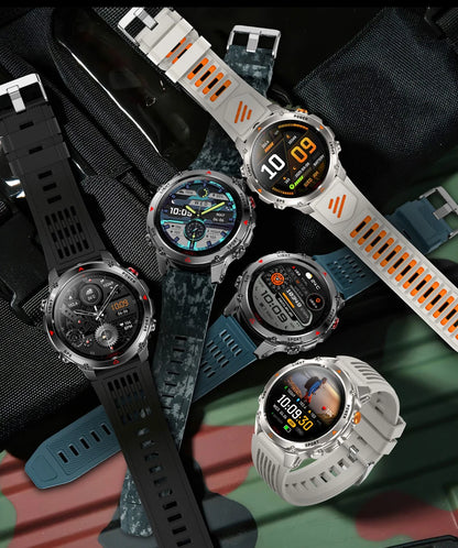 Military T-Rex 3 GPS Waterproof Smart Watch 1.46"HD AMOLED Built-in 6 Frequency Satellite Outdoors Sports Fitness Smart Bracelet