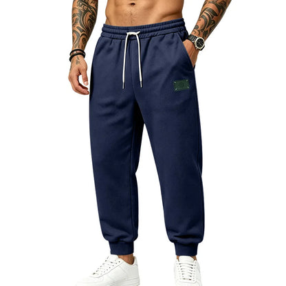 Men's Fleece Lined Jogger Pants, Autumn Winter Heavyweight Sweatpants, Drawstring Loose Fit Outdoor Sports Warm Trousers