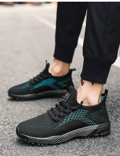 YRZL Running Shoes Men Comfortable Lightweight Grey Walking Sneakers Breathable Air Mesh Non Slip Casual Tennis Shoes for Men