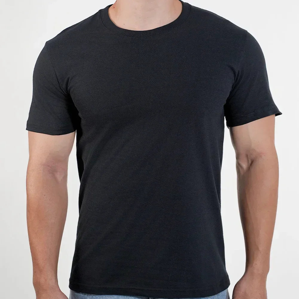 Men Women T-shirt High Qualtity Cotton Short Sleeved T Shirts O Neck Solid Color Tee Black White Breathable Clothing Couple Tops