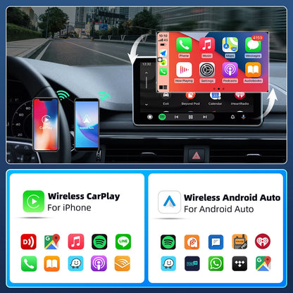Wireless 2 in1 CarPlay Adapter for Apple iPhone Android Wired to Wireless Carplay AI Box USB Type C Connection Auto Car Dongle
