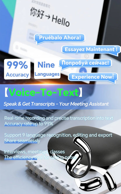 A50 AI Real Time Translation Earbuds 164 Languages Bluetooth 6.0 Wireless Smart Touch Control Clear Call Headphones