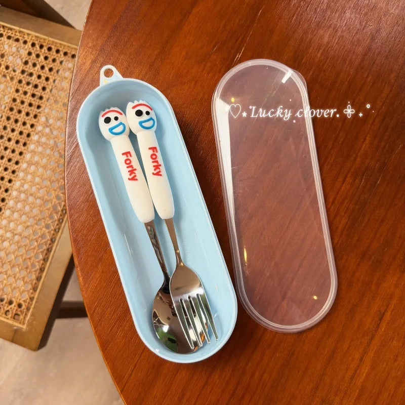 Toy Story 5 Spoon Fork Cutlery Set Woody Buzz Lightyear Jessie Forky Alien Cartoon Character Birthday Christmas Gift For Fans