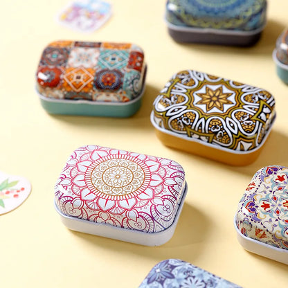 1/3/6PCS Flip Cover Tin Box Mini Rectangular Iron Box Decorative Box Portable Small Storage Cans Candy Pills PaperClip CuteStyle